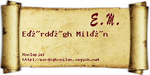 Eördögh Milán névjegykártya